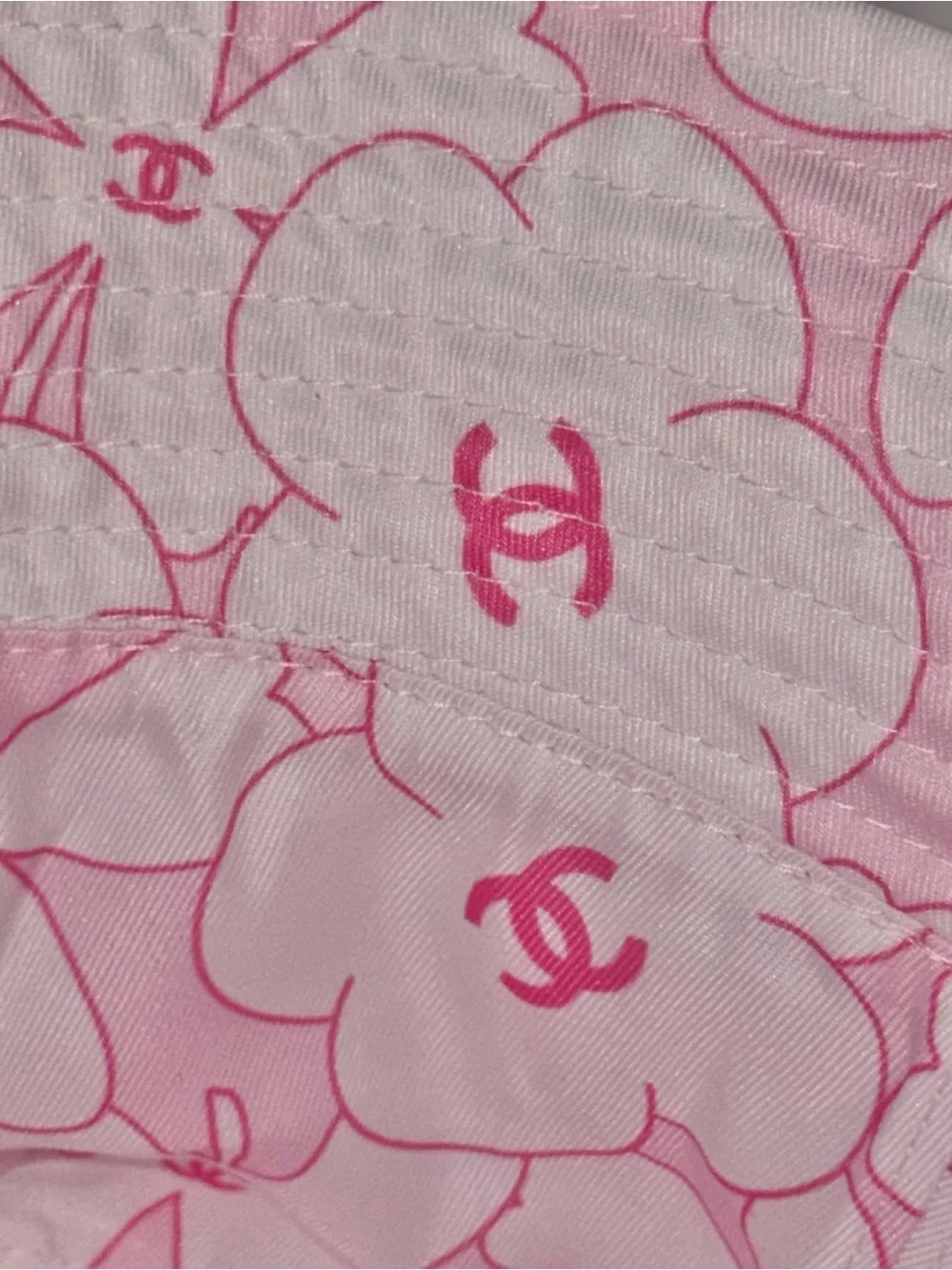 Chanel Beauty GWP Pink CC Rhinestone Logo Bucket Hat